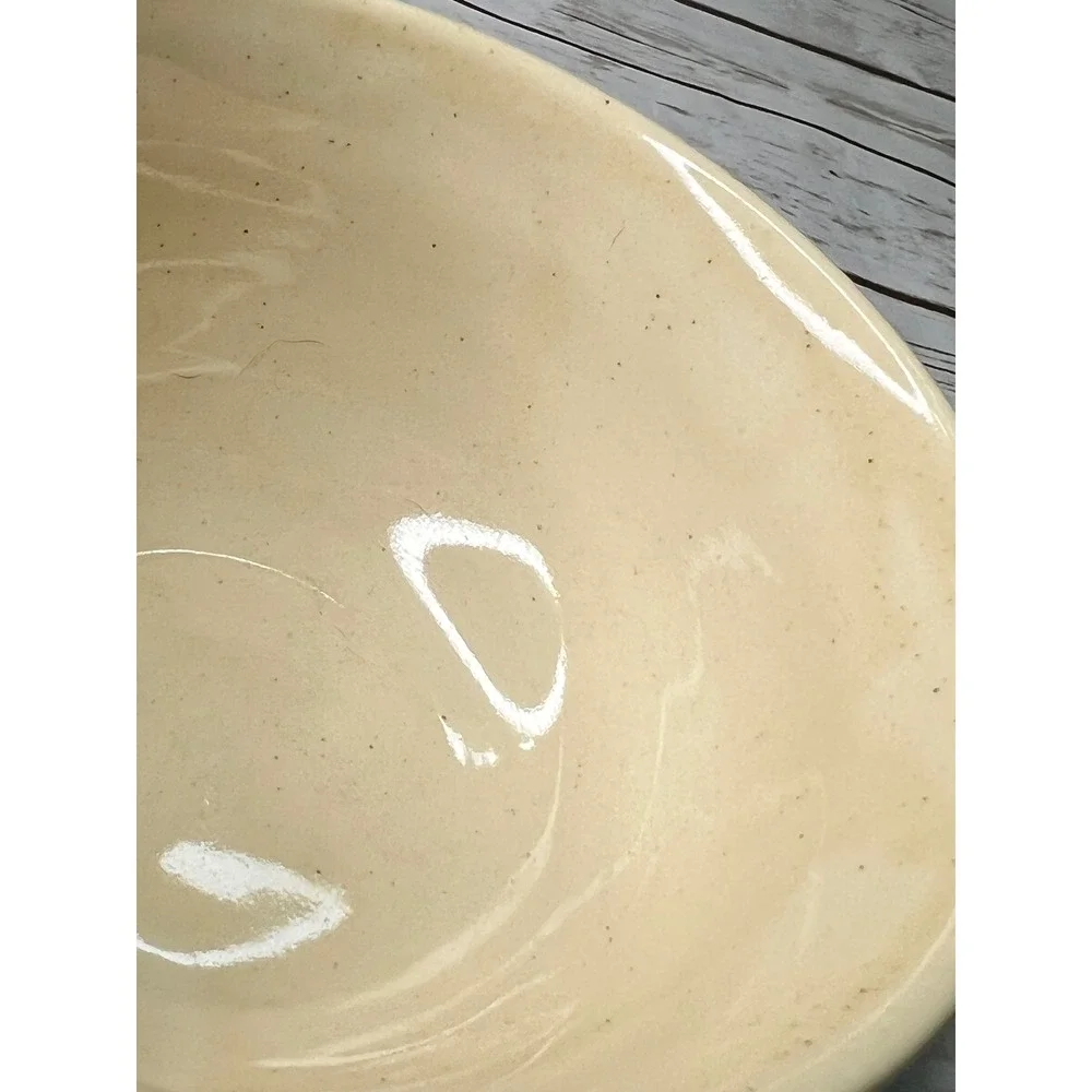 Gibson Cereal Bowl Cream Blue Rooster Farmhouse Ribbed Stoneware 6in